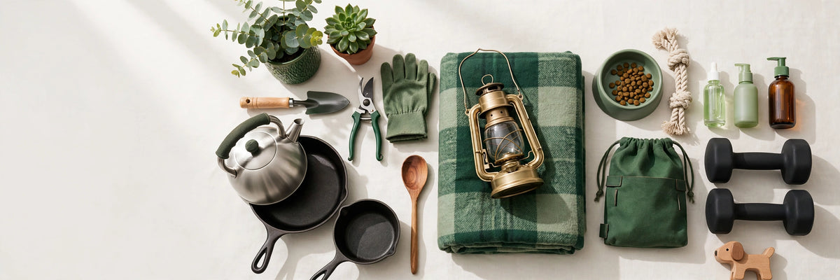 GAMBA departments flat lay