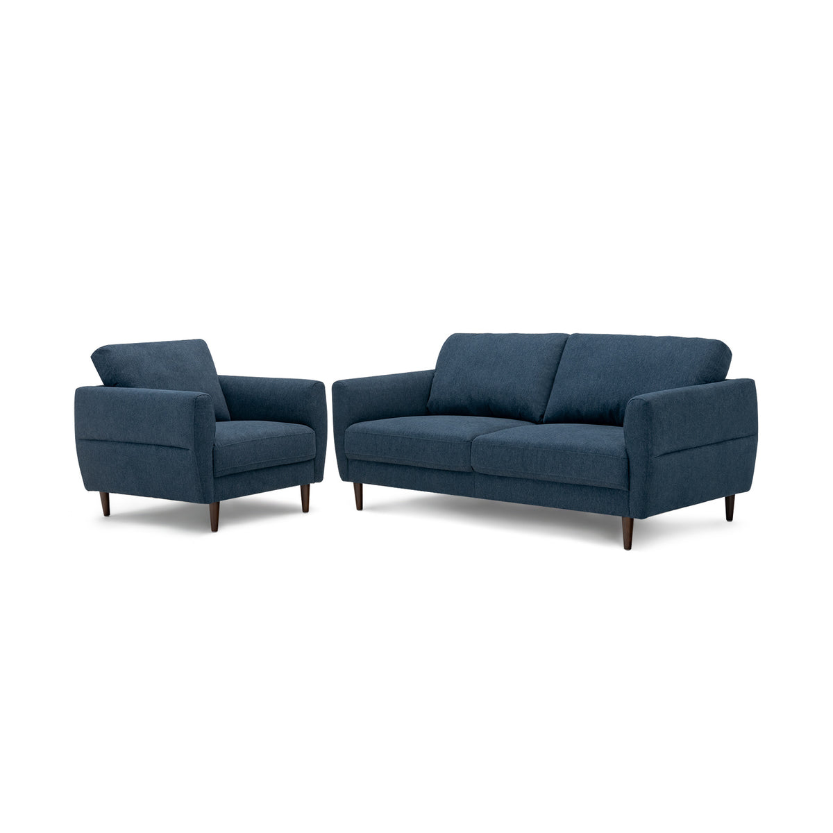Upholstered Accent Chair with Solid Wood Frame - Navy
