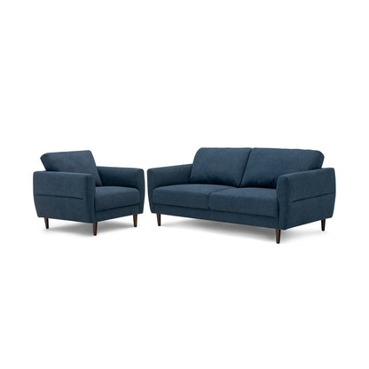 Upholstered Accent Chair with Solid Wood Frame - Navy