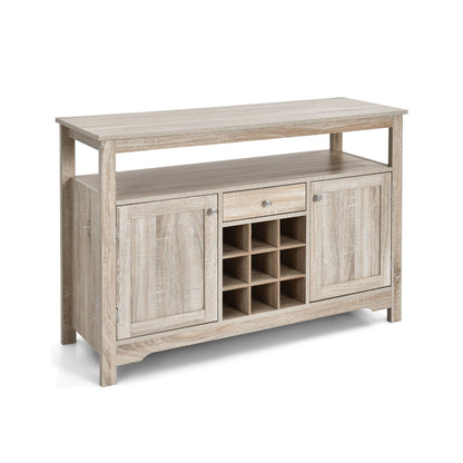Server Buffet Sideboard With Wine Rack and Open Shelf