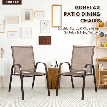 Patio Dining Chairs with Armrests, Set of 2