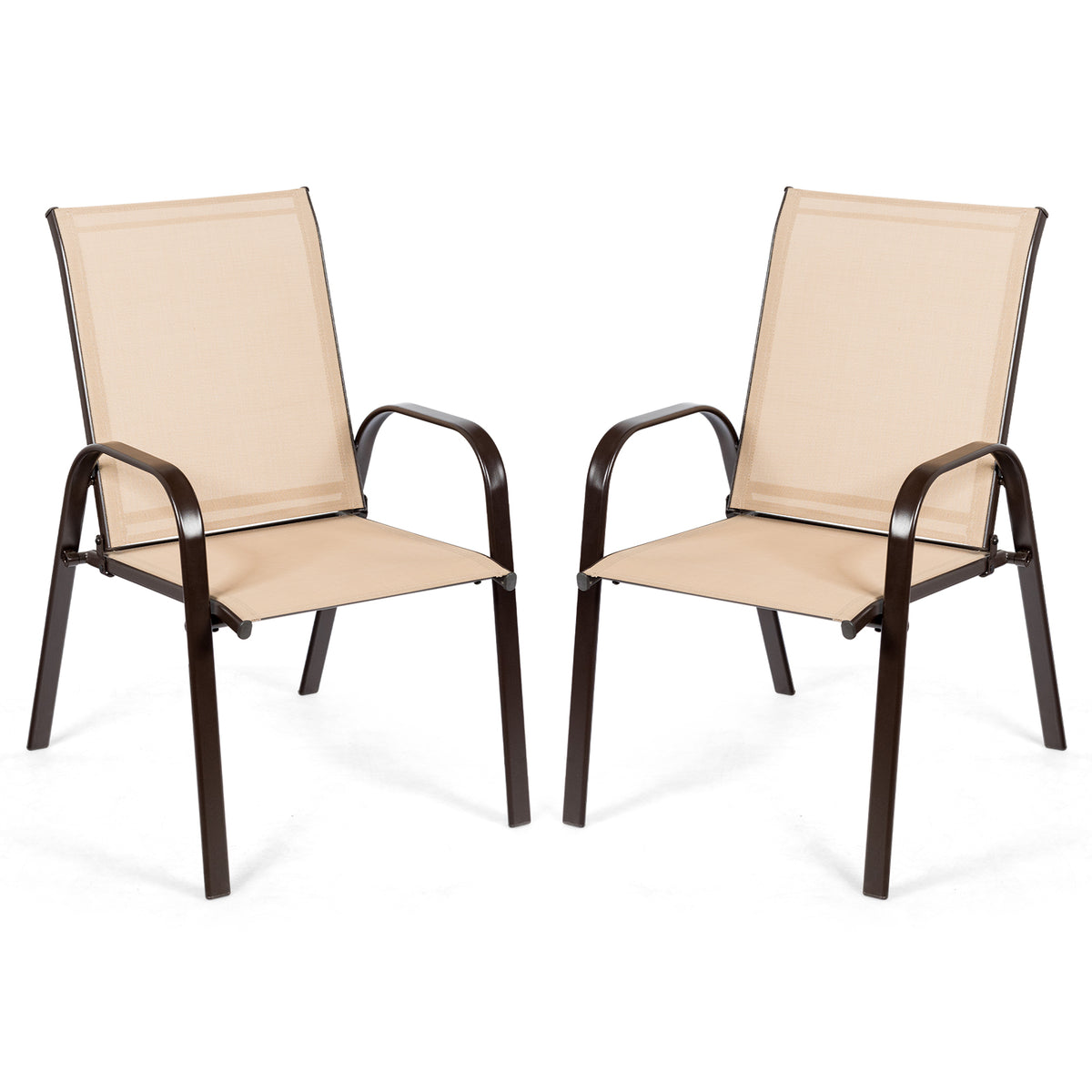Patio Dining Chairs with Armrests, Set of 2