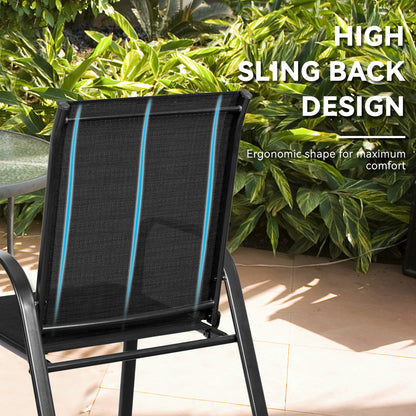 Patio Dining Chairs with Armrests, Set of 2