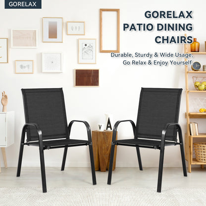 Patio Dining Chairs with Armrests, Set of 2