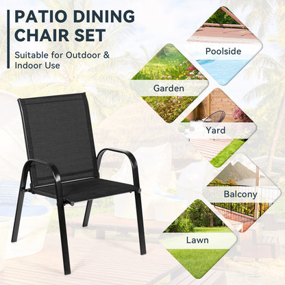 Patio Dining Chairs with Armrests, Set of 2