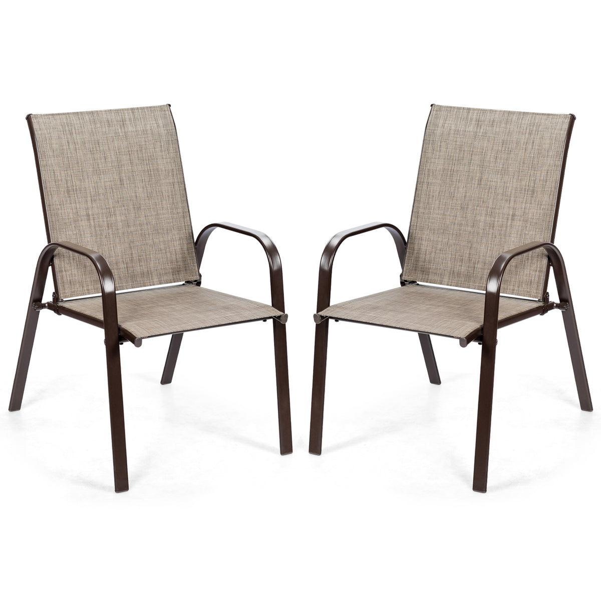 Patio Dining Chairs with Armrests, Set of 2
