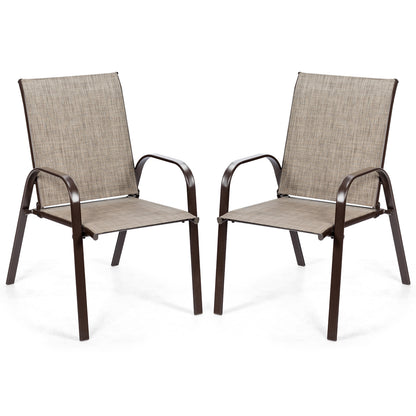Patio Dining Chairs with Armrests, Set of 2