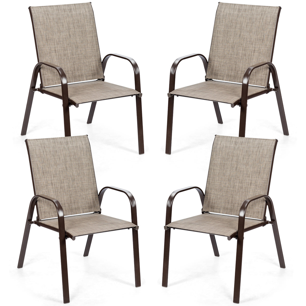 Patio Dining Chairs with Armrests, Set of 2