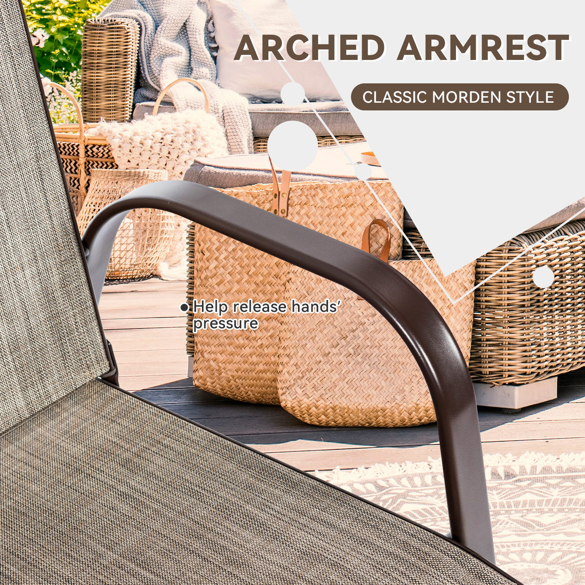 Patio Dining Chairs with Armrests, Set of 2