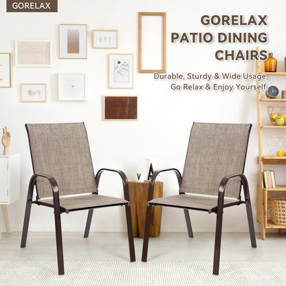Patio Dining Chairs with Armrests, Set of 2