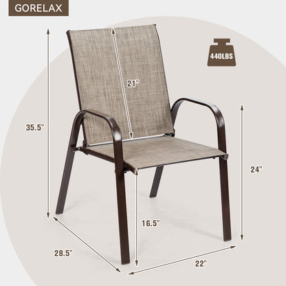 Patio Dining Chairs with Armrests, Set of 2