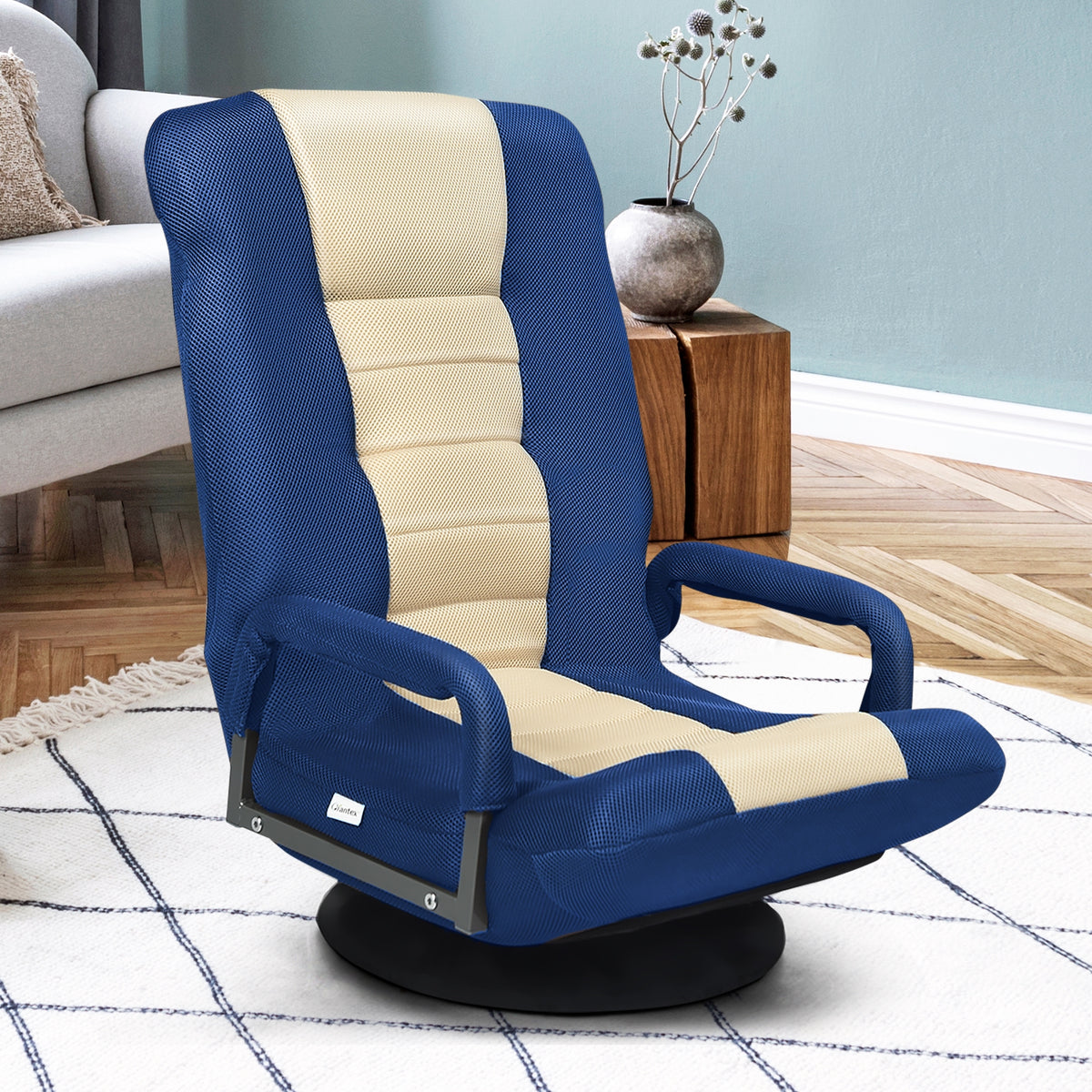 Swivel Gaming Floor Chair with Adjustable Backrest