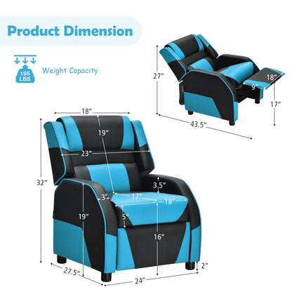 Kids Gaming Recliner with Headrest and Footrest
