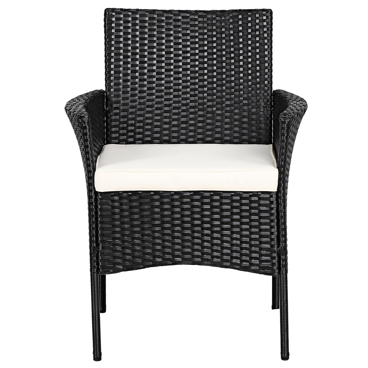 Patio Wicker Dining Chairs Set of 2 with Cushions