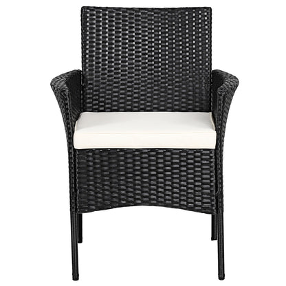 Patio Wicker Dining Chairs Set of 2 with Cushions
