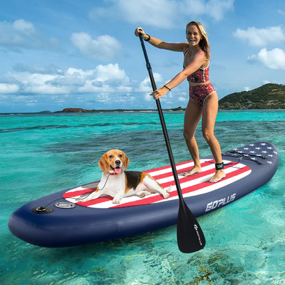 Inflatable Paddle Board with Removable Fin and Backpack
