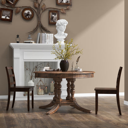 Wood Dining Chairs Set of 2 with Ladder Back
