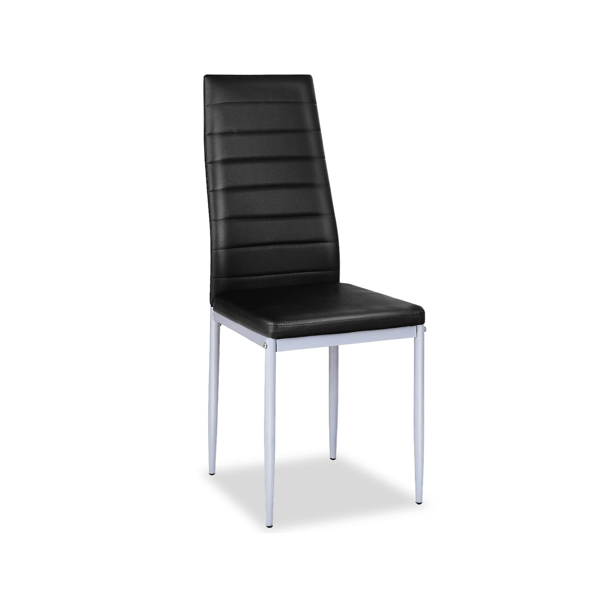 PVC Leather Dining Side Chairs Set of 4 - Black