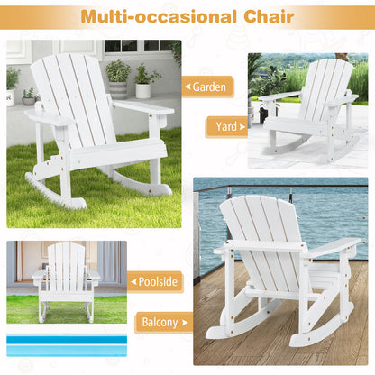 Kids Adirondack Rocking Chair - Outdoor Wooden Slatted Seat