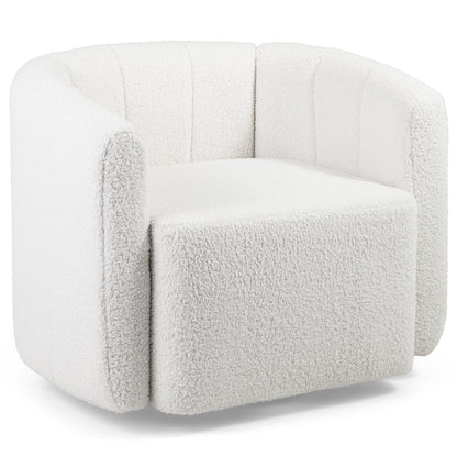 Swivel Barrel Accent Chair with Sherpa Upholstery