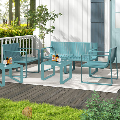 Patio Dining Chairs Set of 2 with Curved Backrests