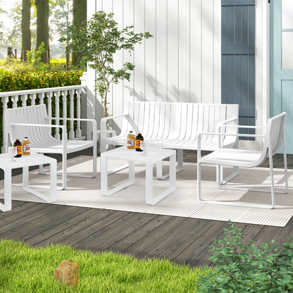 Patio Dining Chairs Set of 2 with Curved Backrests