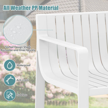 Patio Dining Chairs Set of 2 with Curved Backrests