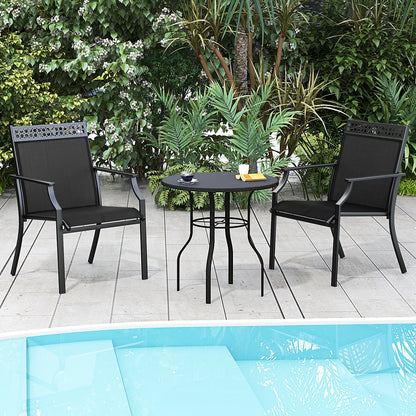 Patio Dining Chairs Set of 2 with Breathable Fabric