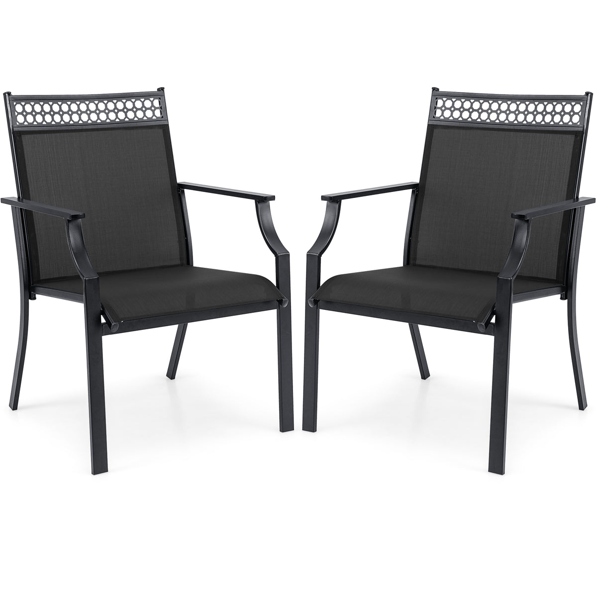 Patio Dining Chairs Set of 2 with Breathable Fabric