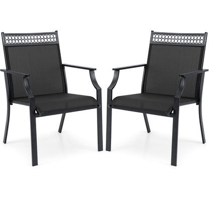 Patio Dining Chairs Set of 2 with Breathable Fabric