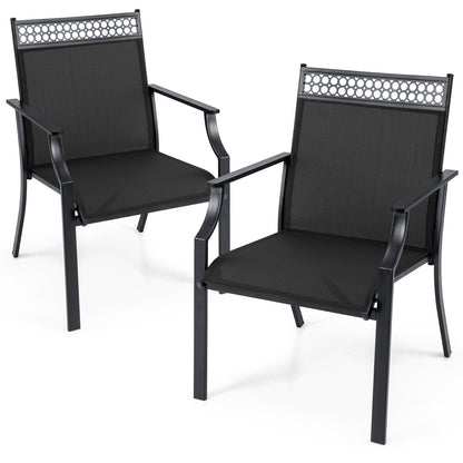 Patio Dining Chairs Set of 2 with Breathable Fabric