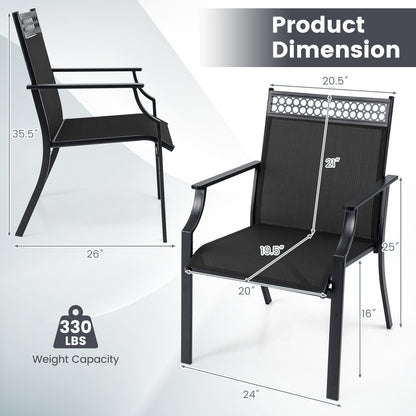 Patio Dining Chairs Set of 2 with Breathable Fabric
