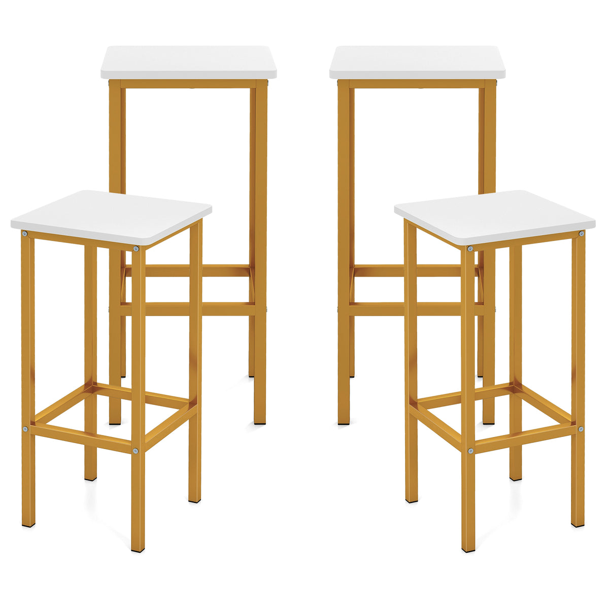 26-Inch Bar Stools with Footrest, Set of 4
