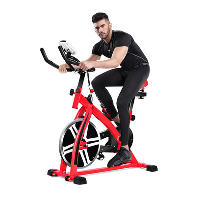 Adjustable Indoor Exercise Bike with 18 lb Flywheel