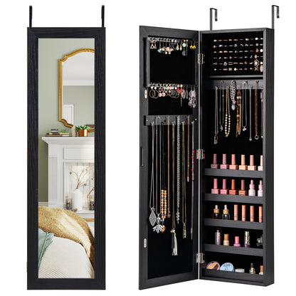 Wall Mounted Jewelry Armoire with Full-Length Mirror