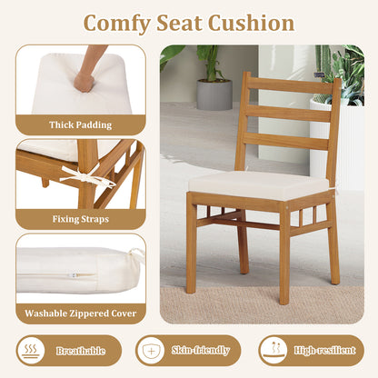 7-Piece Acacia Wood Patio Dining Set with Cushions