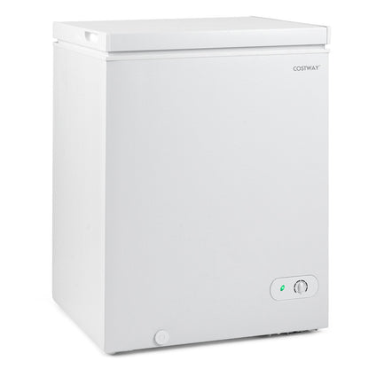 141 L/5 Cu.Ft Compact Chest Freezer with 7-Gear Adjustable Temperature-White