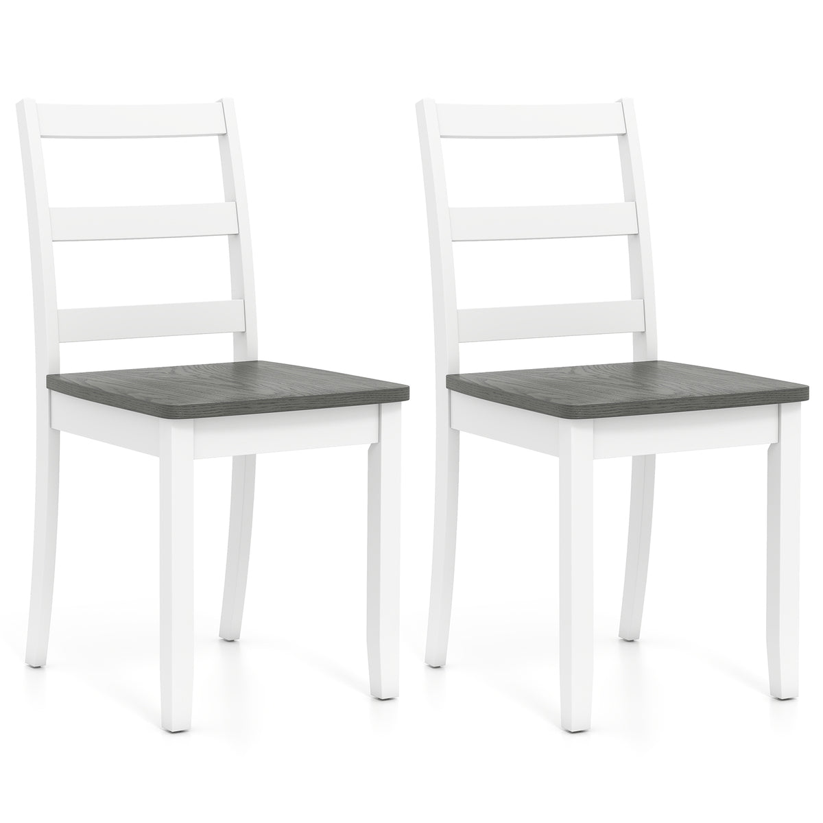 Wood Dining Chairs Set of 2 with Ladder Back