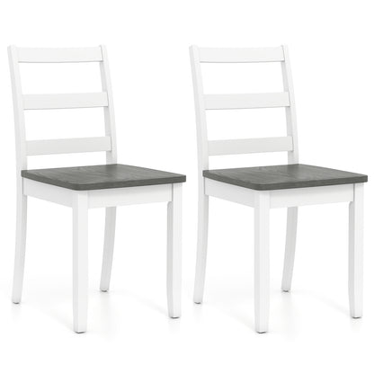 Wood Dining Chairs Set of 2 with Ladder Back