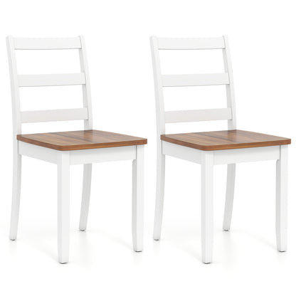 Wood Dining Chairs Set of 2 with Ladder Back