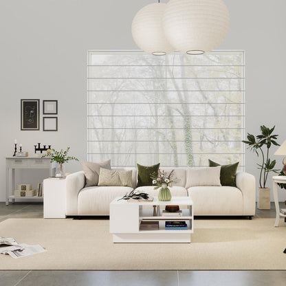 5-Piece Modern Living Room Furniture Set: Side table+Coffee table+Console table+Bookcase+Corner shelf
