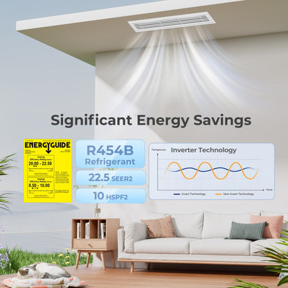 X-Pro 35000 BTU 2 Zone 22.5 SEER2 Concealed Ducted Mini Split AC