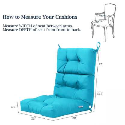 High Back Chair Cushion Set of 2 with Adjustable Height