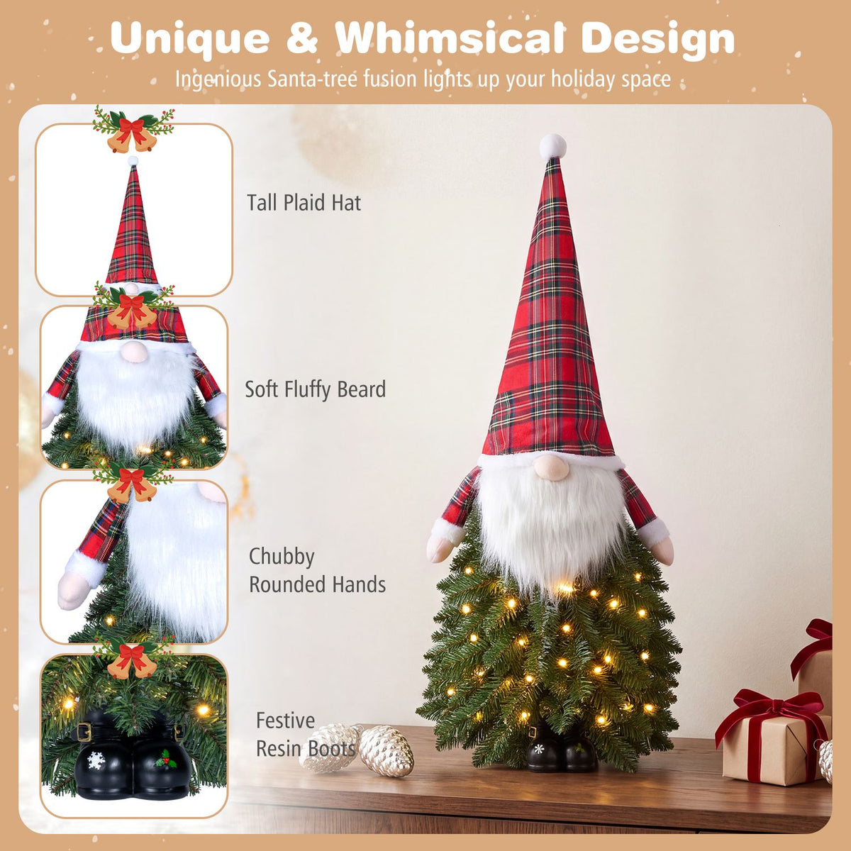 2 Pack 3 FT Pre-Lit Mini Tabletop Green and Red Artificial Christmas Tree Battery Operation