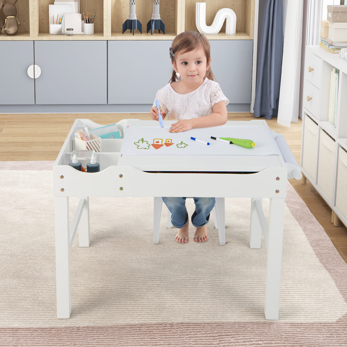 Kids Multi-Activity Play Table with Storage & Paper Roll